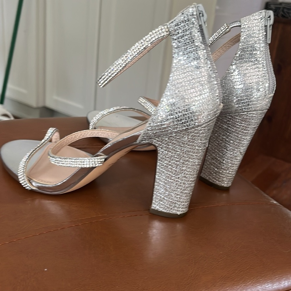 Elegant Nina Silver Strappy Women's Heels